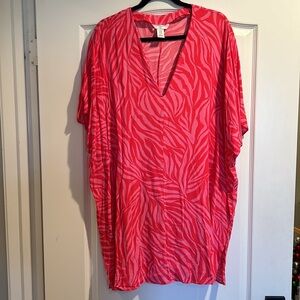 Oversized Beach Kaftan Short Dress